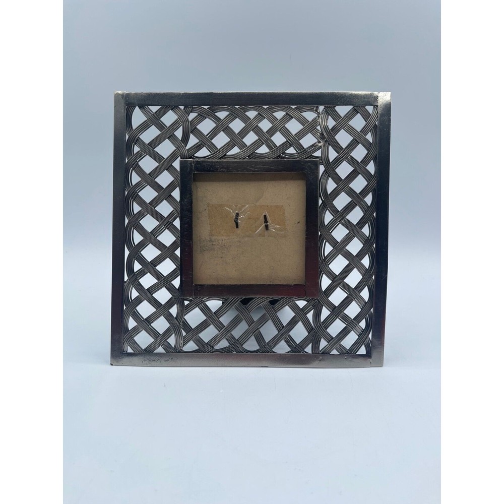 Trellis Metal Frame Antique Pewter Finish -  8"x8" Frame, Fits 3.81"x3.81" Photo